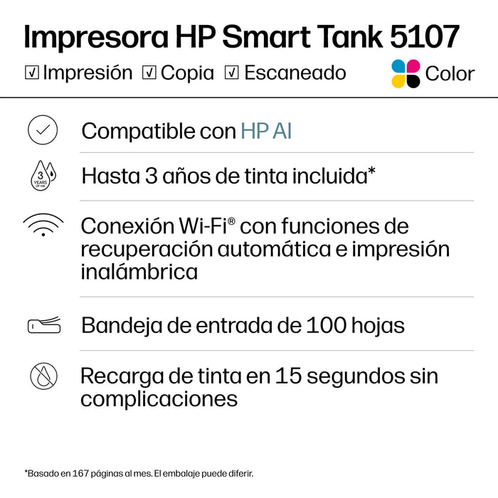EAN 196786693908 - HP Smart Tank 5107 All-in-One Printer Inyección de tinta térmica A4 4800 x 1200 DPI 12 ppm Wifi imagen 12