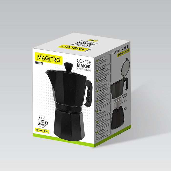 EAN 4820177146068 - Maestro MR-1666-3-BLACK cafetera manual Juego de cafetera espresso Negro imagen 5