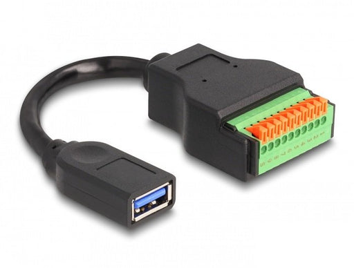 EAN 4043619662418 - DeLOCK 66241 cable USB USB 3.2 Gen 1 (3.1 Gen 1) 0,15 m USB A 10-pin terminal block Negro, Verde imagen 1