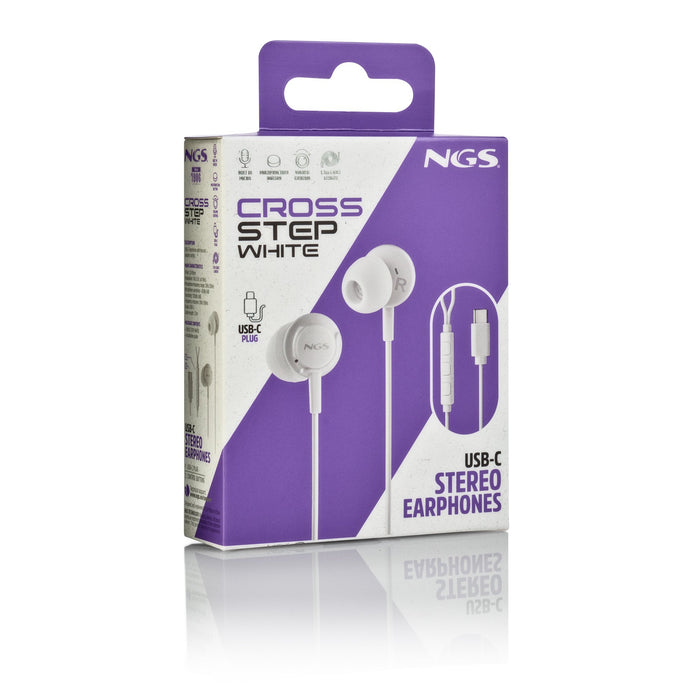 EAN 8435430627299 - NGS CROSS STEP Auriculares Alámbrico Dentro de oído Llamadas/Música USB Tipo C Blanco imagen 6