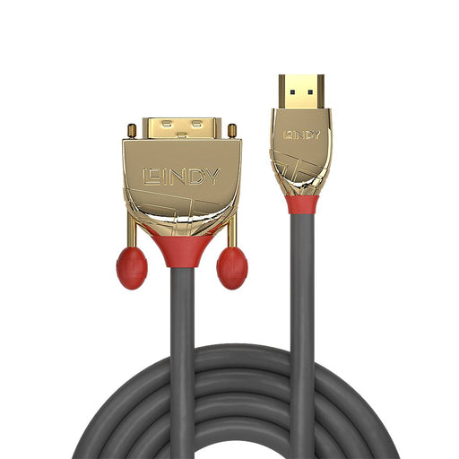 EAN 4002888361958 - Lindy 36195 adaptador de cable de vídeo 2 m HDMI tipo A (Estándar) DVI-D Oro, Gris imagen 2