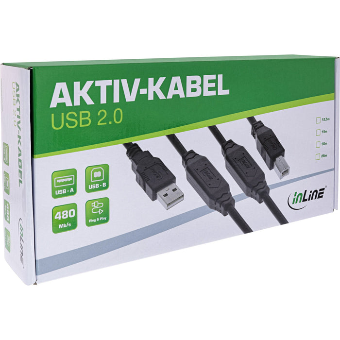 EAN 4043718332984 - InLine 34517A cable USB USB 2.0 12,5 m USB A USB B 0,48 Gbit/s Negro imagen 3