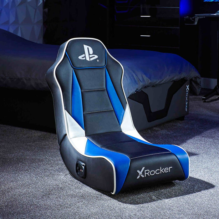 EAN 94338210279 - X Rocker 2021027 silla para videojuegos Silla gaming Asiento acolchado tapizado Negro, Azul, Blanco imagen 2