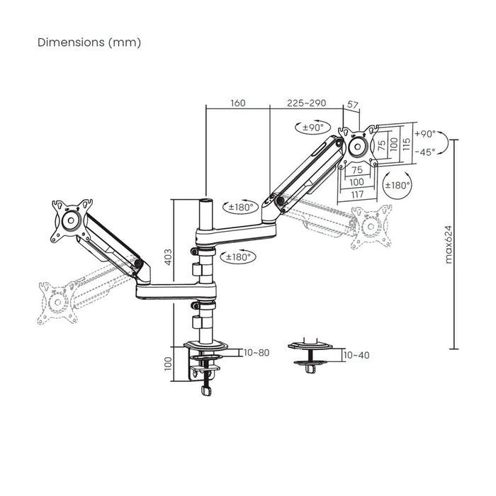 EAN 8435739904985 - AISENS DT32TSR-453 soporte para monitor 81,3 cm (32") Escritorio imagen 7