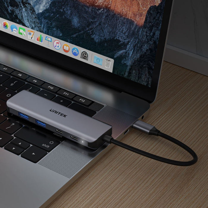 EAN 4894160048042 - UNITEK uHUB Q4 USB 3.2 Gen 1 (3.1 Gen 1) Type-C 5000 Mbit/s Gris imagen 7