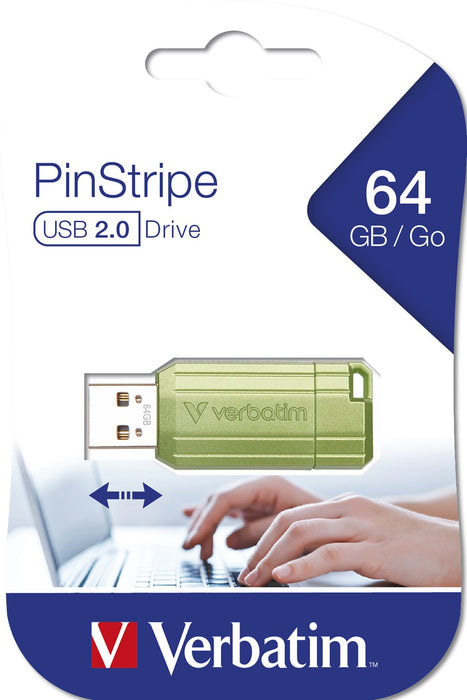 EAN 23942499640 - Verbatim Store n Go Pinstripe USB 2.0 Eucalyptus Green 64GB - USB-Stick - 64 GB unidad flash USB USB tipo A imagen 2
