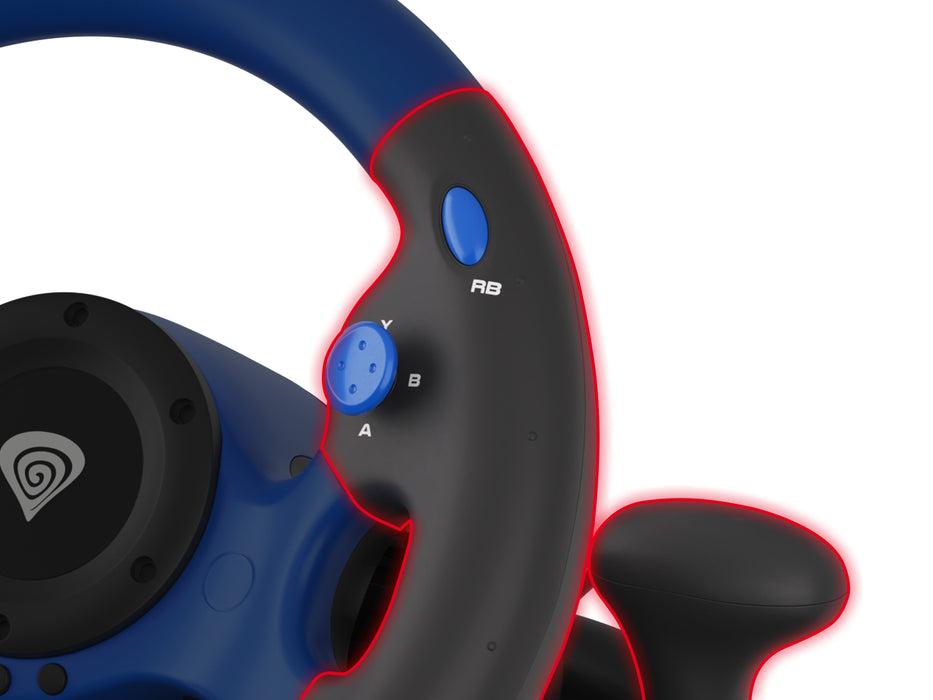 EAN 5901969425376 - GENESIS Seaborg 350 Negro, Azul USB Volante + Pedales Nintendo Switch, PC, PlayStation 4, Playstation 3,  imagen 8
