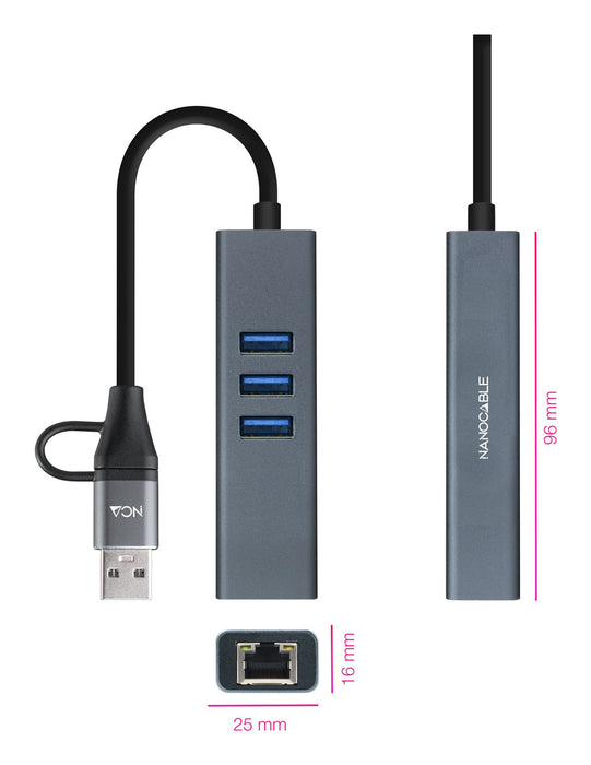 EAN 8433281017122 - Nanocable 10.03.0412 base para portátil y replicador de puertos Alámbrico USB 3.2 Gen 1 (3.1 Gen 1) Type- imagen 2