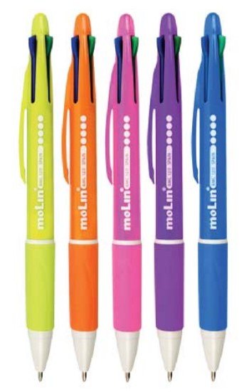 EAN 8437006198677 - Molin BMC120-25 bolígrafo Negro, Azul, Verde, Rojo Bolígrafo de punta retráctil con pulsador Fino 25 piez imagen 1