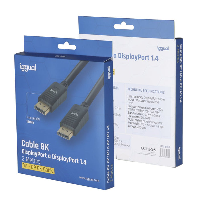 EAN 8435364318362 - iggual IGG318362 cable DisplayPort 2 m Negro imagen 4