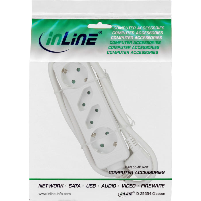 EAN 4043718186365 - InLine 16445W base múltiple 5 m 2 salidas AC Blanco imagen 3