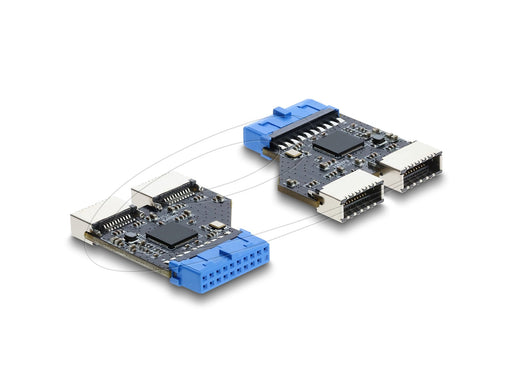 EAN 4043619673421 - DeLOCK 67342 cambiador de género para cable USB 5 Gbps 20 pin header 2x USB 5 Gbps 20 pin header Negro, A imagen 1