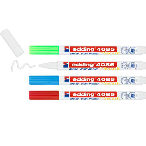 EAN 4057305037190 - Edding 4085 Basic Set marcador de tiza Bala Azul, Verde, Rojo, Blanco 4 pieza(s) imagen 2