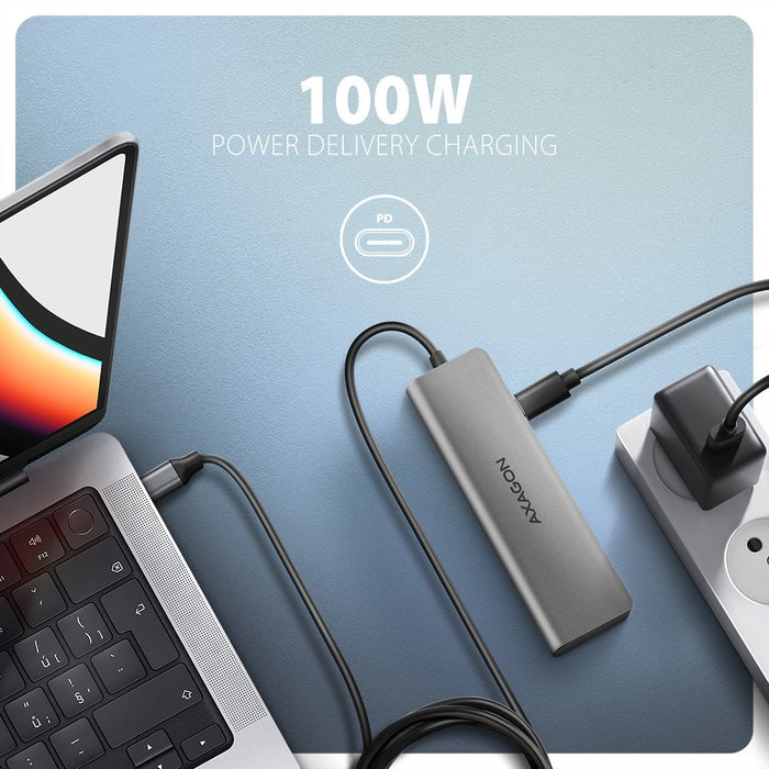 EAN 8595247907509 - Axagon HMC-5H USB-C 3.2 Gen 1 hub 3x USB-A 4K HDMI PD 100W - Silber Alámbrico USB 3.2 Gen 1 (3.1 Gen 1) T imagen 4