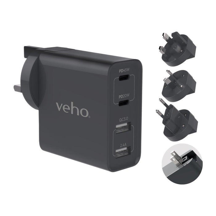 EAN 5060594761454 - Veho VAA-700-TA45 adaptador e inversor de corriente 20 W Gris imagen 1