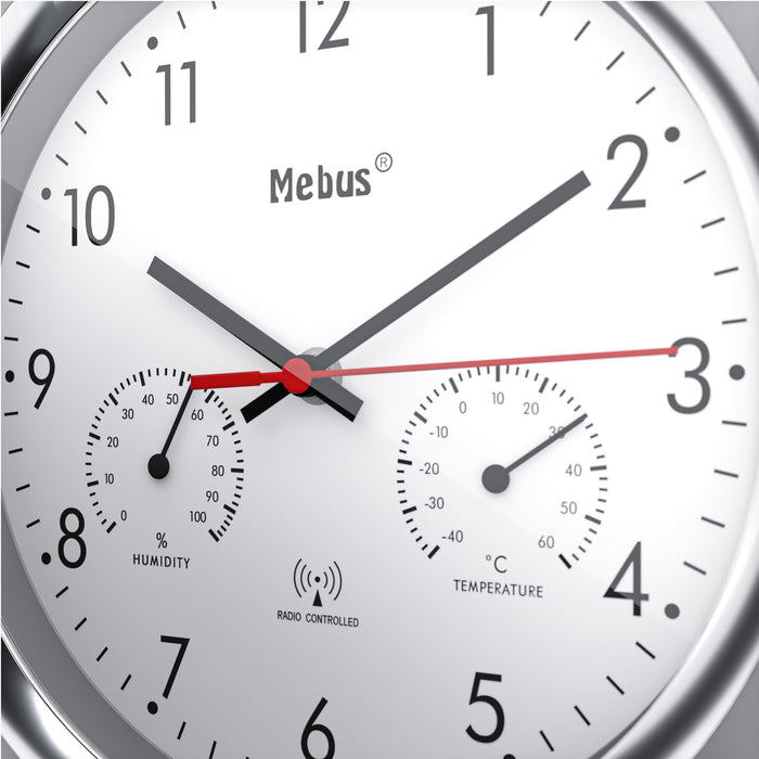 EAN 4007218194541 - Mebus 19454 reloj de mesa o pared Reloj digital Alrededor Plata, Blanco imagen 5