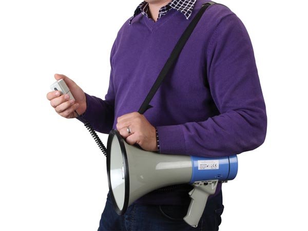 EAN 5410329411381 - Velleman MP25SFM megáfono 25 W Azul, Gris imagen 3