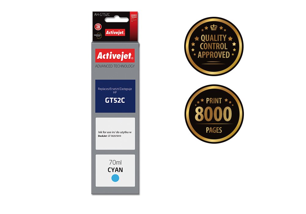 EAN 5901443110743 - Activejet AH-GT52C cartucho de tinta 1 pieza(s) Compatible Alto rendimiento (XL) Cian imagen 2