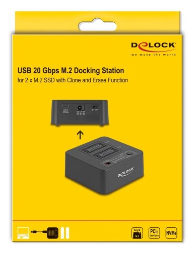 EAN 4043619643004 - DeLOCK 64300 base de conexión para disco duro USB 3.2 Gen 2 (3.1 Gen 2) Type-C Negro imagen 4