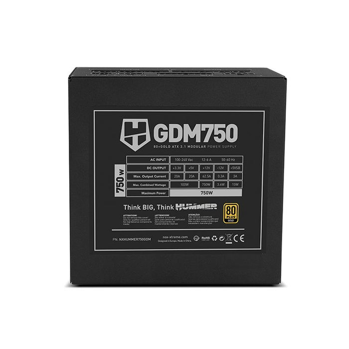 EAN 8436587976322 - NOX Hummer GDM 750W GOLD unidad de fuente de alimentación 20+4 pin ATX ATX Negro imagen 6
