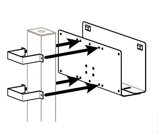 EAN 698833005110 - Ergotron Attachment Options 3" x 3" Post Peripheral Bracket. Gris imagen 1