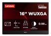 EAN 199273686575 - Lenovo ThinkVision M16 pantalla para PC 40,6 cm (16") 1920 x 1200 Pixeles WUXGA LCD Negro imagen 13