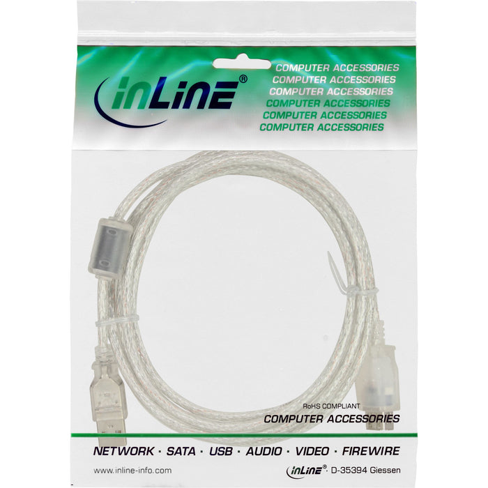 EAN 4043718024681 - InLine 34603Q cable USB 3 m USB A 0,48 Gbit/s Transparente imagen 2