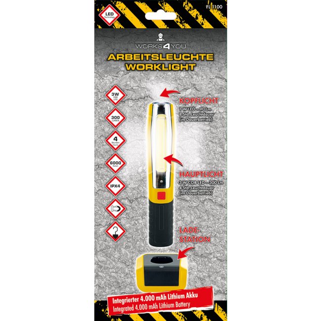 EAN 4004005023077 - Schwaiger FL110 0531 Negro, Amarillo Linterna de mano LED imagen 2