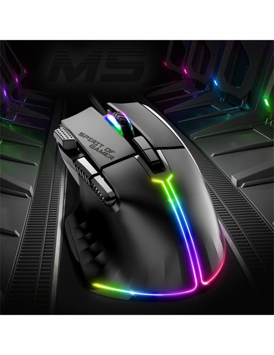 EAN 3700104455153 - Spirit of Gamer PRO-M5 ratón Juego mano derecha USB tipo A Óptico 12800 DPI imagen 2