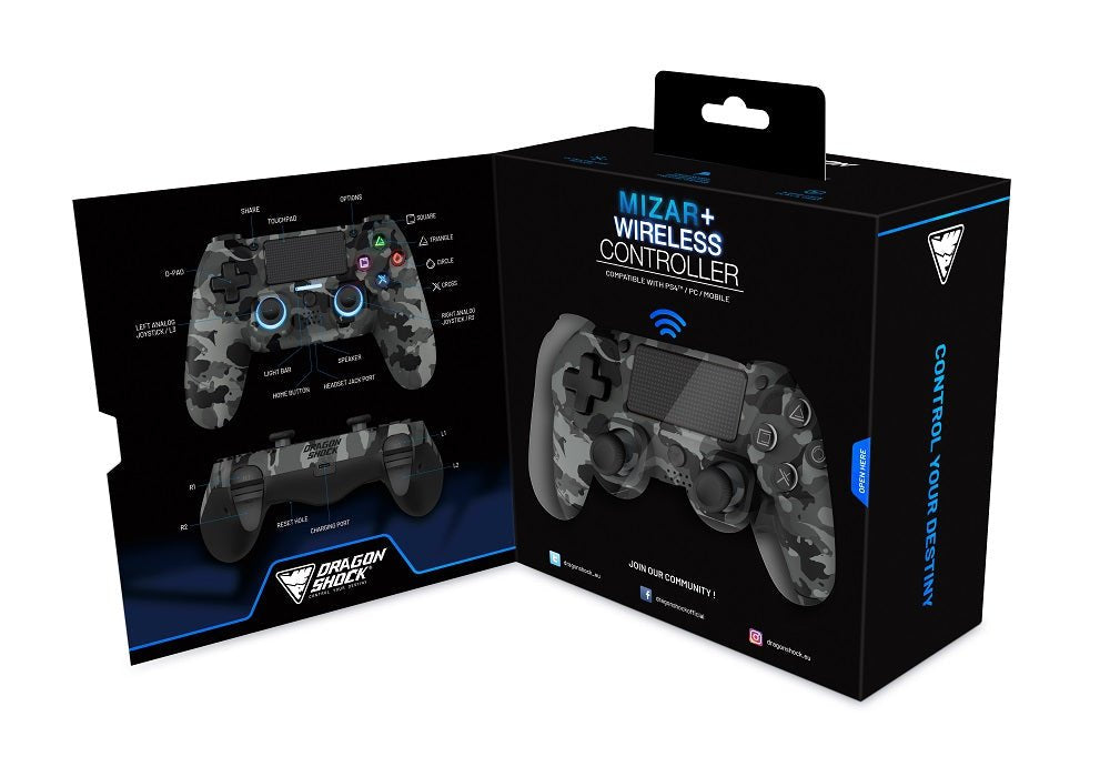 EAN 5425025595242 - Dragonshock Mizar+ Negro, Gris, Camuflaje Bluetooth Gamepad Analógico/Digital PC, PlayStation 4, Android imagen 7