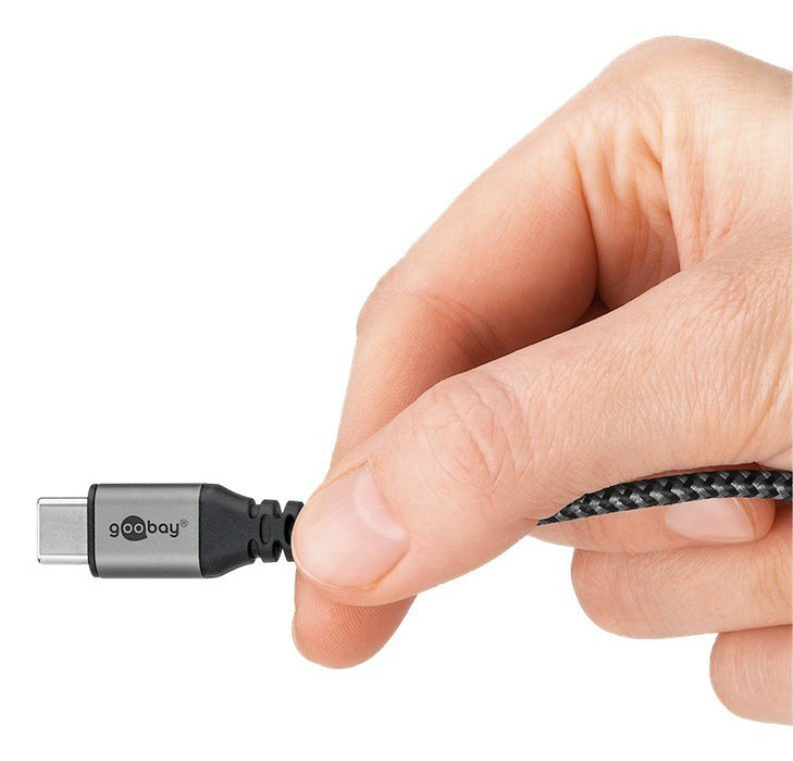 EAN 4040849656538 - Goobay 65653 cable USB 1 m USB C Negro, Gris imagen 4