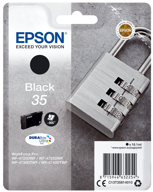 EAN 8715946632254 - Epson Padlock C13T35814010 cartucho de tinta 1 pieza(s) Original Rendimiento estándar Negro imagen 1
