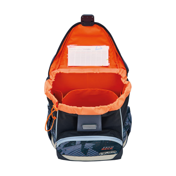 EAN 4008110396767 - Herlitz UltraLight Plus TechMech juego de mochila escolar Niño Poliéster Azul, Naranja imagen 6
