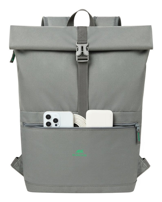 EAN 4260709015712 - Rivacase Gremio mochila City backpack Gris Poliéster, Tereftalato de polietileno reciclado (rPET) imagen 6