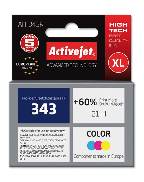 EAN 5904356286598 - Activejet AH-343R cartucho de tinta 1 pieza(s) Compatible Alto rendimiento (XL) Cian, Magenta, Amarillo imagen 2