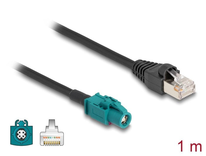EAN 4043619906970 - DeLOCK 90697 cable coaxial 1 m HSD Z RJ-45 Negro, Azul imagen 2