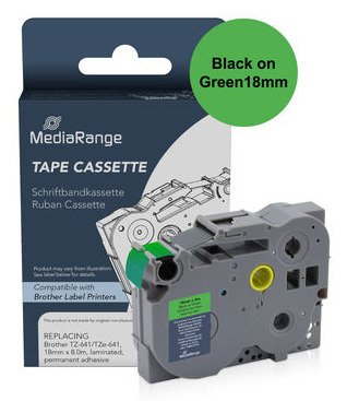 EAN 4260664878896 - MediaRange MRBTZ741 cinta para impresora de etiquetas Negro sobre verde imagen 1