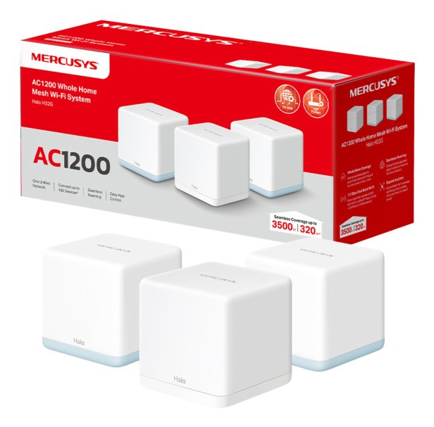 EAN 6957939001773 - Mercusys HALO H1200G Doble banda (2,4 GHz / 5 GHz) Wi-Fi 5 (802.11ac) Blanco 2 Interno imagen 2