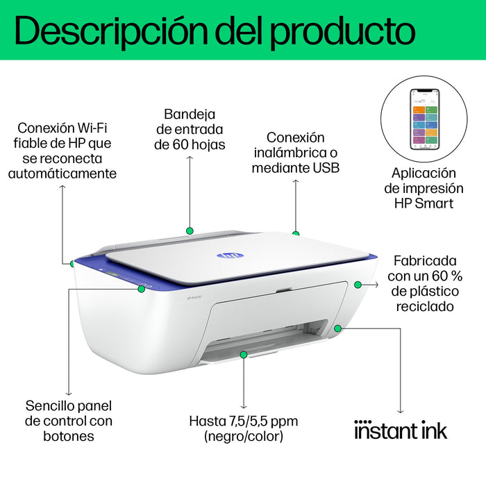 EAN 0196337820135 - HP DeskJet 2821e All-in-One Printer Inyección de tinta térmica A4 4800 x 1200 DPI 7,5 ppm Wifi imagen 5