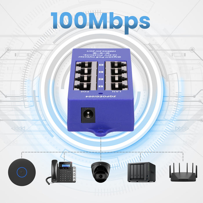 EAN 5902560366358 - Extralink POE INJECTOR 4 PORT GIGABIT - 1 Gbps - 4-Port Gigabit Ethernet 48 V imagen 11