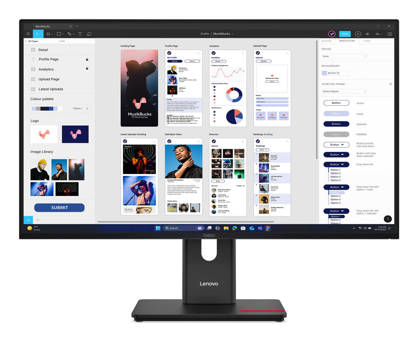 EAN 0198156726681 - Lenovo ThinkVision T32UD-40 pantalla para PC 80 cm (31.5") 3840 x 2160 Pixeles 4K Ultra HD LCD Negro imagen 2
