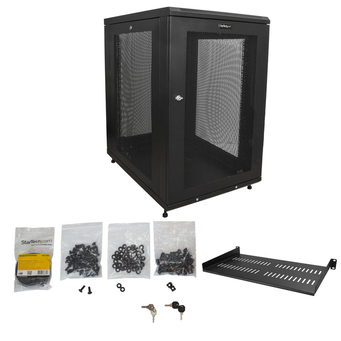 EAN 0065030870238 - StarTech.com RK1833BKM armario rack Rack o bastidor independiente Negro imagen 7