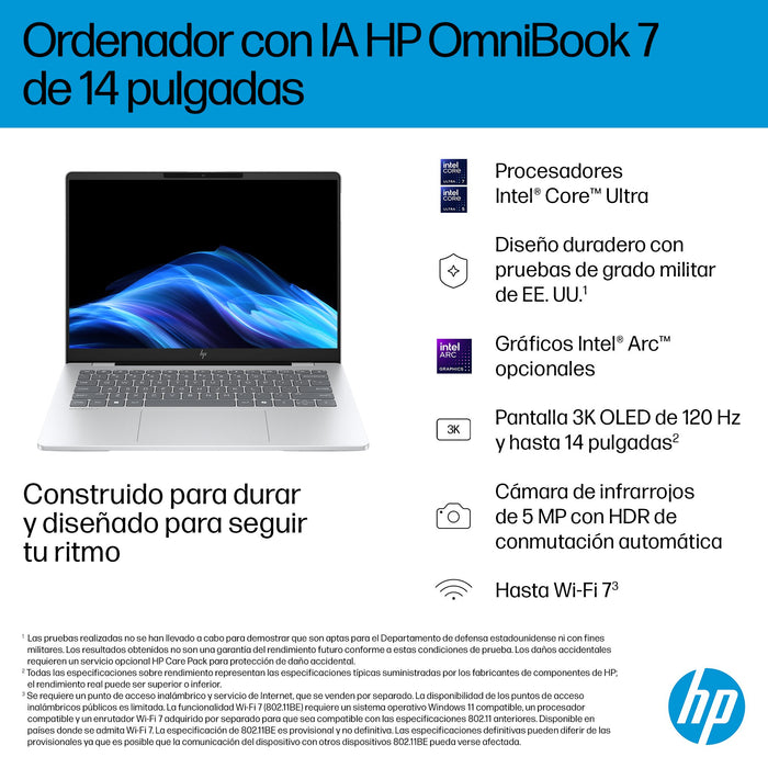 EAN 0199251192425 - HP OmniBook 7 AI 14-fr0010ns Intel Core Ultra 5 225U Portátil 35,6 cm (14") 2K 16 GB LPDDR5-SDRAM 1 TB SS imagen 11