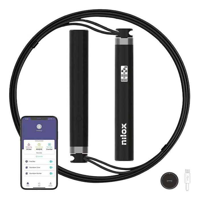 EAN 8054320845805 - Nilox NXSMARTROPE cuerda para saltar Negro Bluetooth imagen 2
