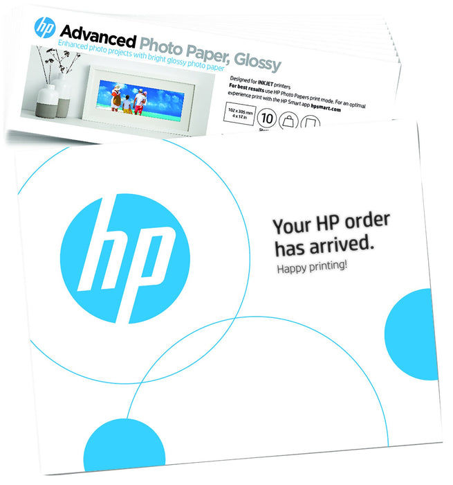 EAN 0196068405090 - HP Adv Photo Paper Glossy 4x12in10Sht Brillo imagen 1