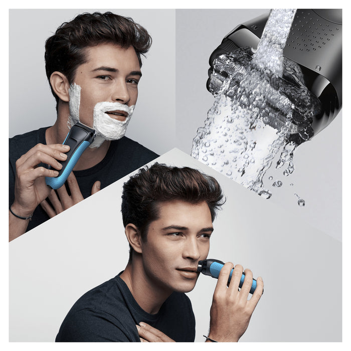 EAN 4210201151562 - Braun Series 3 Shave&Style 3010BT Máquina de afeitar de láminas Recortadora Negro, Azul imagen 3