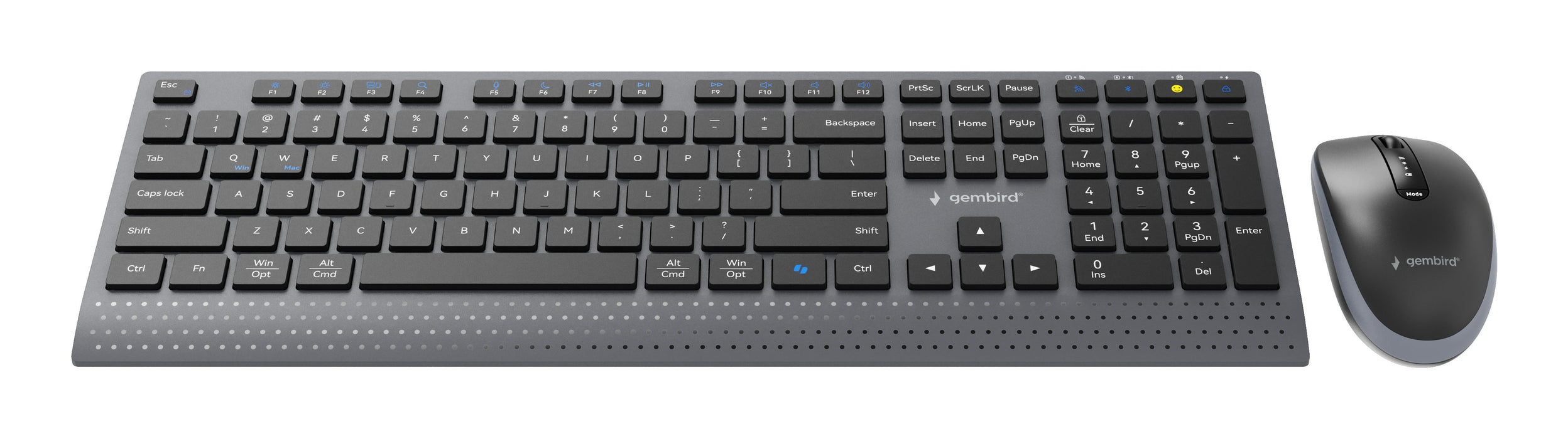 EAN 8716309136891 - Gembird KBS-WPS-02 teclado Ratón incluido Hogar / Oficina RF Wireless + Bluetooth QWERTY Internacional de imagen 2