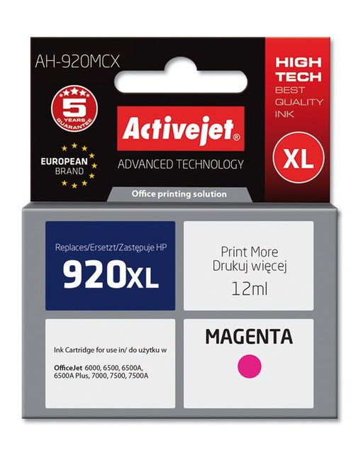 EAN 5901452158866 - Activejet AH-920MCX cartucho de tinta 1 pieza(s) Compatible Alto rendimiento (XL) Magenta imagen 2