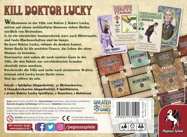 EAN 4250231731594 - Pegasus Kill Doktor Lucky Juego de mesa Detective imagen 4