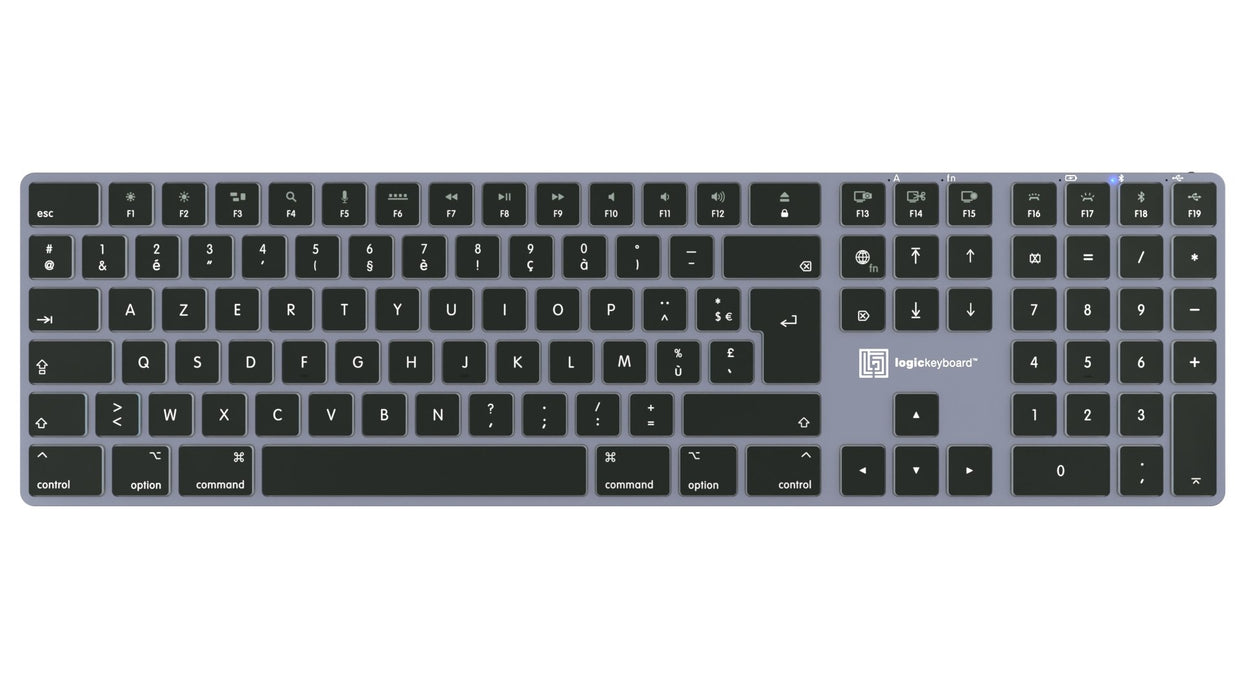 EAN 5707795021955 - Logickeyboard Titan FR Mac teclado Hogar USB + Bluetooth AZERTY Francés Titanio imagen 2